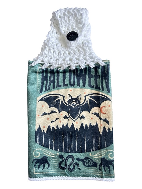 Hand Crafted Other - Hand Crafted Halloween Bat Black and Green Hanging Kitchen Hand Towel